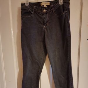 Brina & Em dar wash skinny jeans with zippers on pant leg